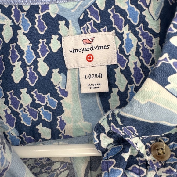 Vineyard Vines For Target Boy's School of Sharks button down shirt L (12- 14) - Picture 4 of 4